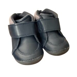 Stride Rite Mateo Navy Blue Leather Boot-Infant Walker Shoes-Size 4.5W